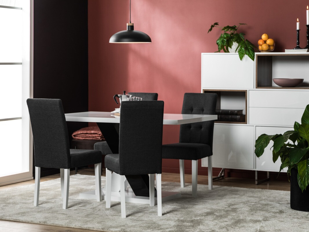 Jedilniški komplet Scandinavian Choice 687 (Temno siva + Bela)