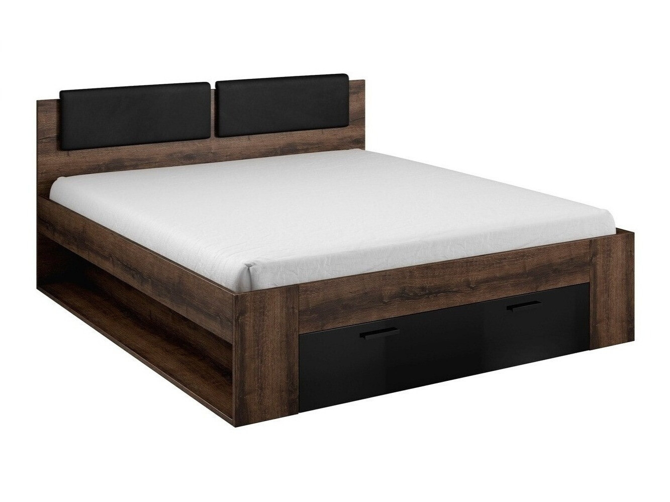 Postelja Levruvu 106 (Monastery hrast + Sijaj črna)