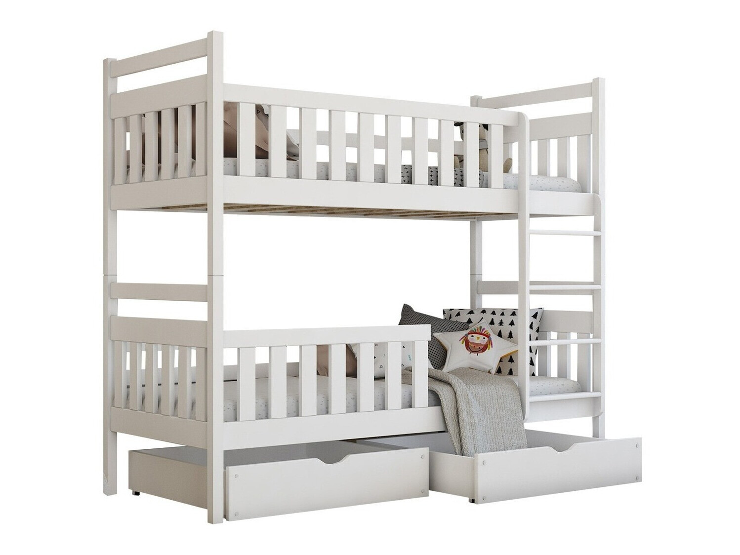 Dvonadstropna postelja Vista 100 (Bela)