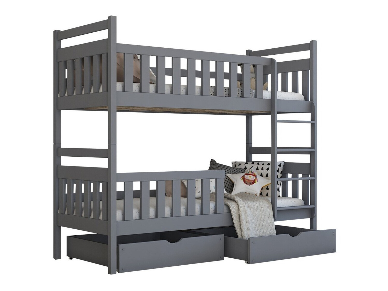 Dvonadstropna postelja Vista 100 (Siva)