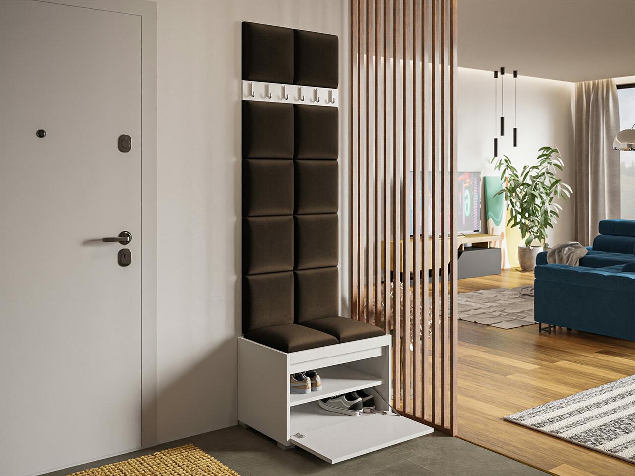 Komplet za predsobo Comfivo Pinus VII (Bela + Manila 04)