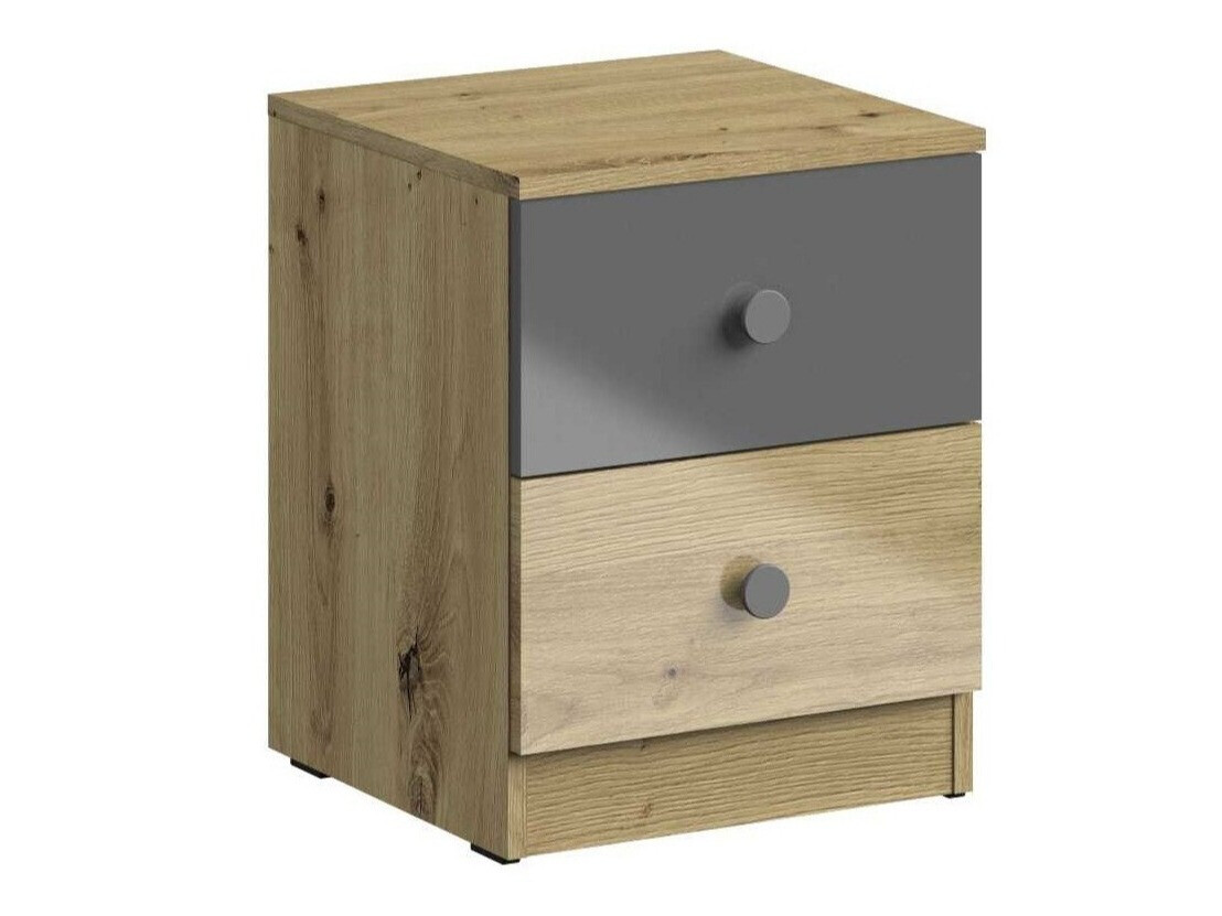 Nočna omarica Mirelbu 108 (Artisan hrast + Sijaj siva)
