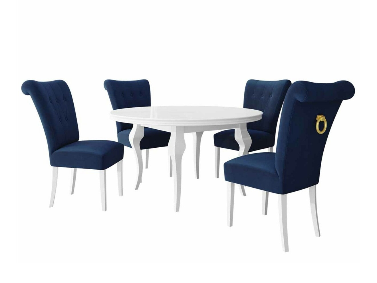 Jedilniški komplet Racine 143 (Bela + Magic Velvet 2216)