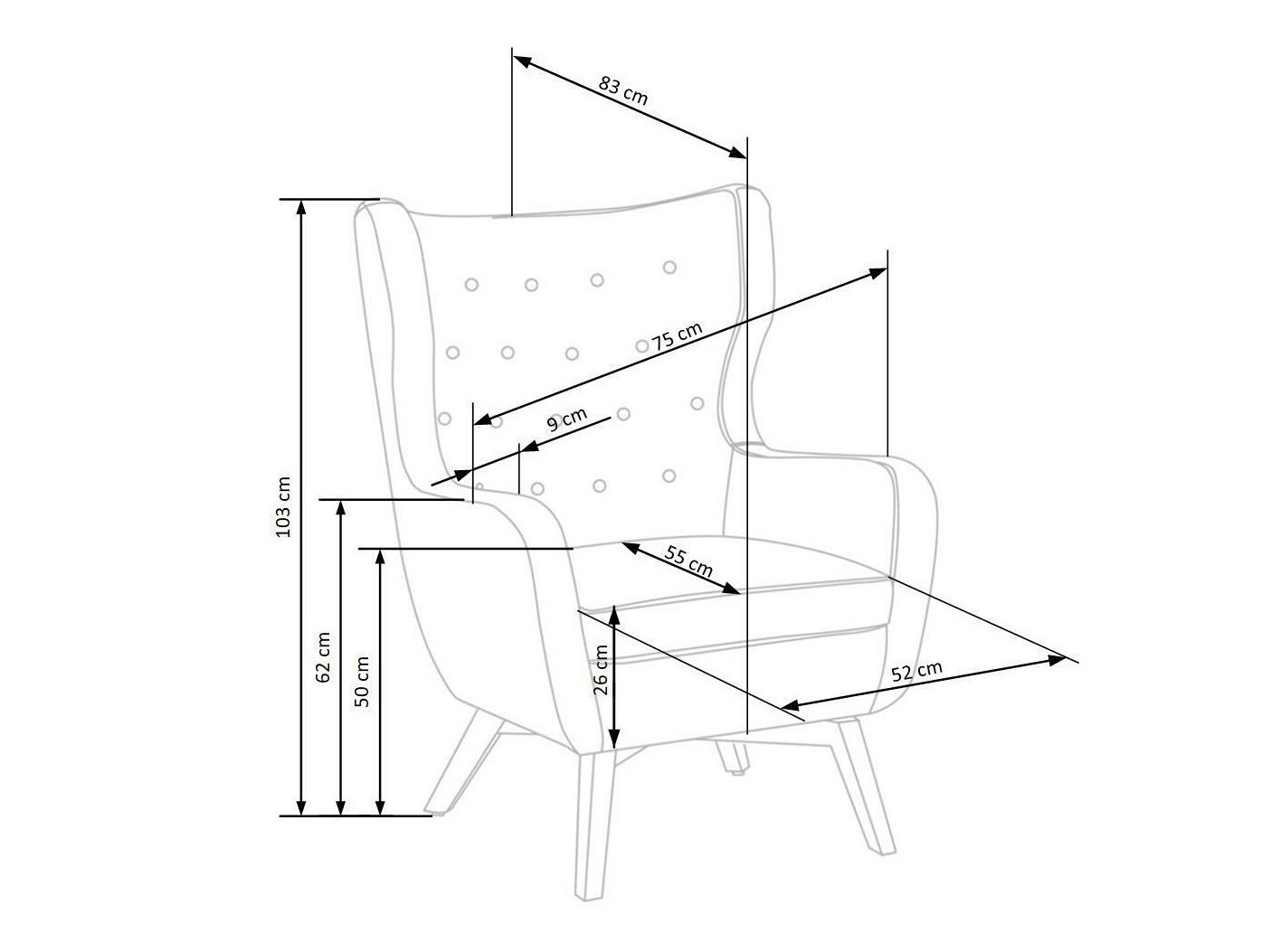 Fotelj Houston 836 (Rdeča + Črna)