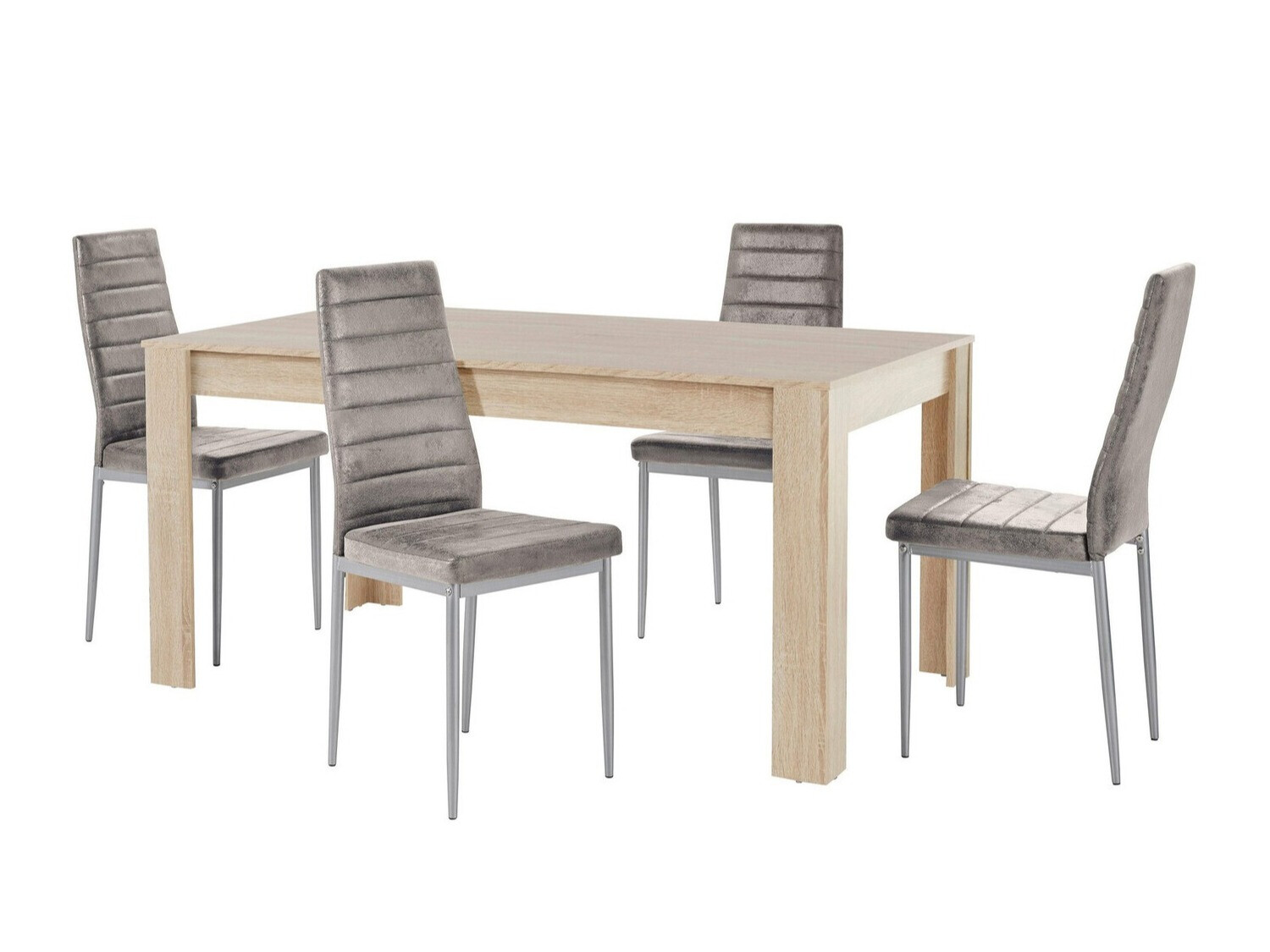 Jedilniški komplet Denton 603 (Srebrna + Svetlo siva)