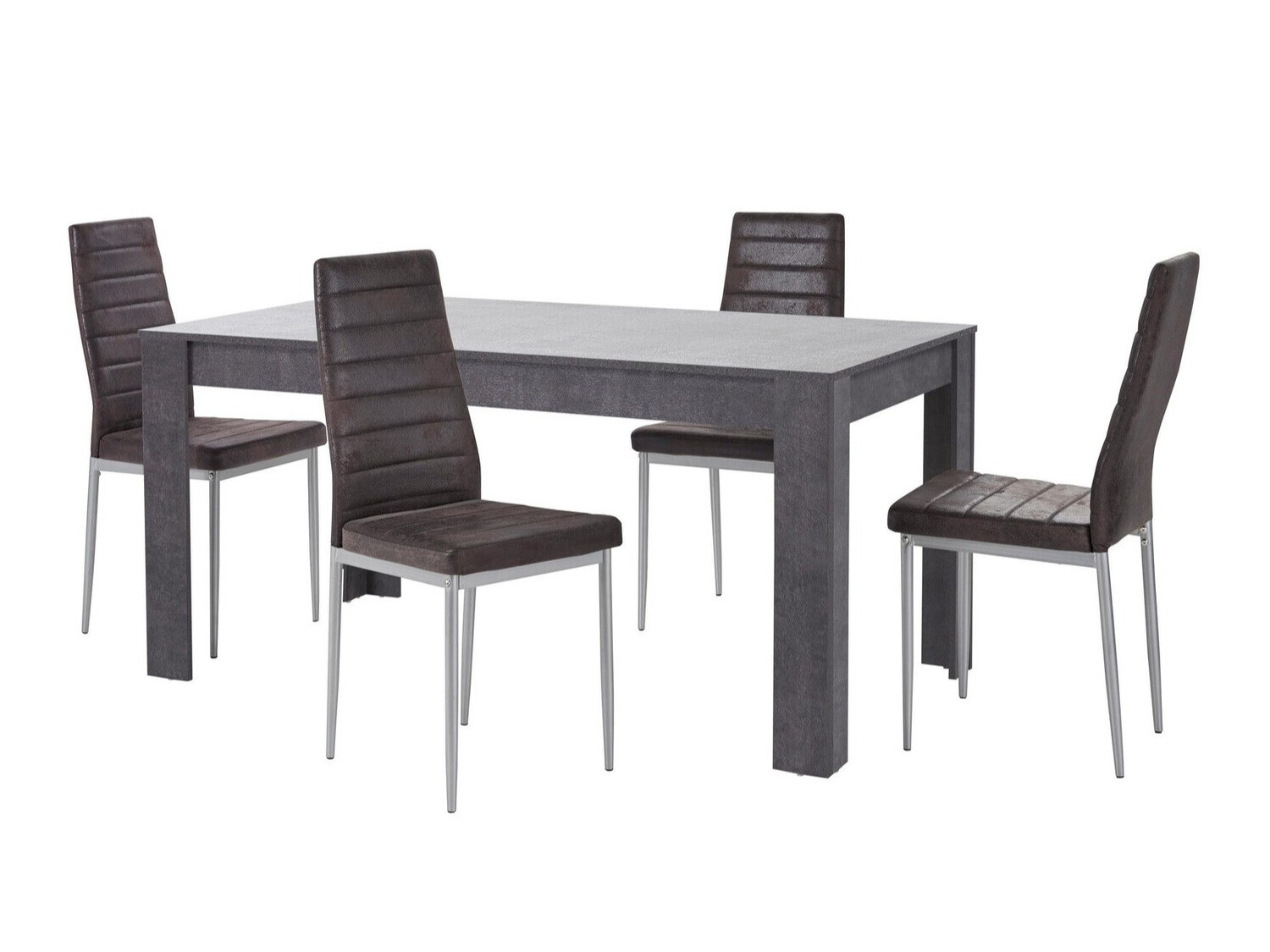 Jedilniški komplet Denton 605 (Antracit + Srebrna)