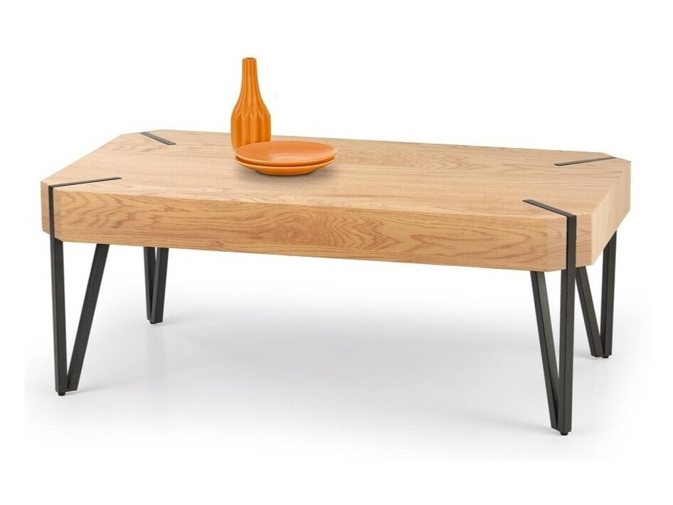 Klubska mizica Houston 303 (Zlati hrast + Črna)