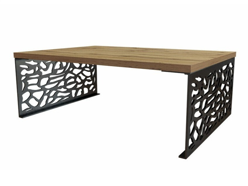 Klubska mizica Germantown 107 (Hrast + Mat črna)