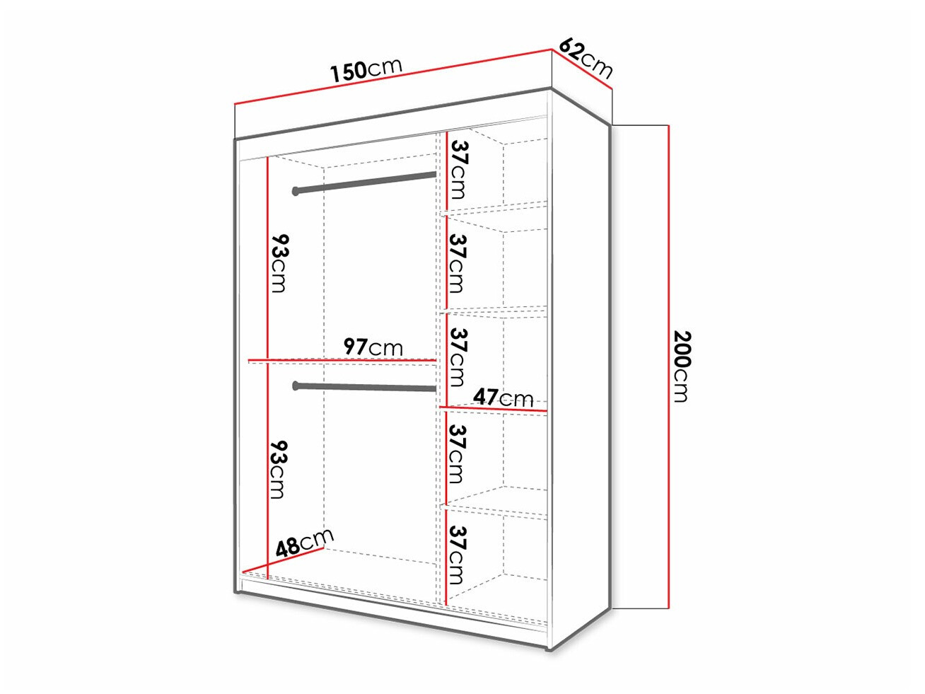 Garderobna omara Hartford 399 (Bela)