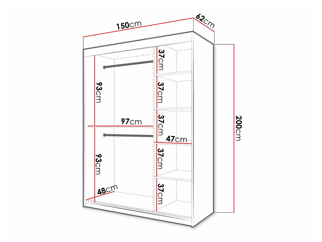 Garderobna omara Hartford 402 (Bela)