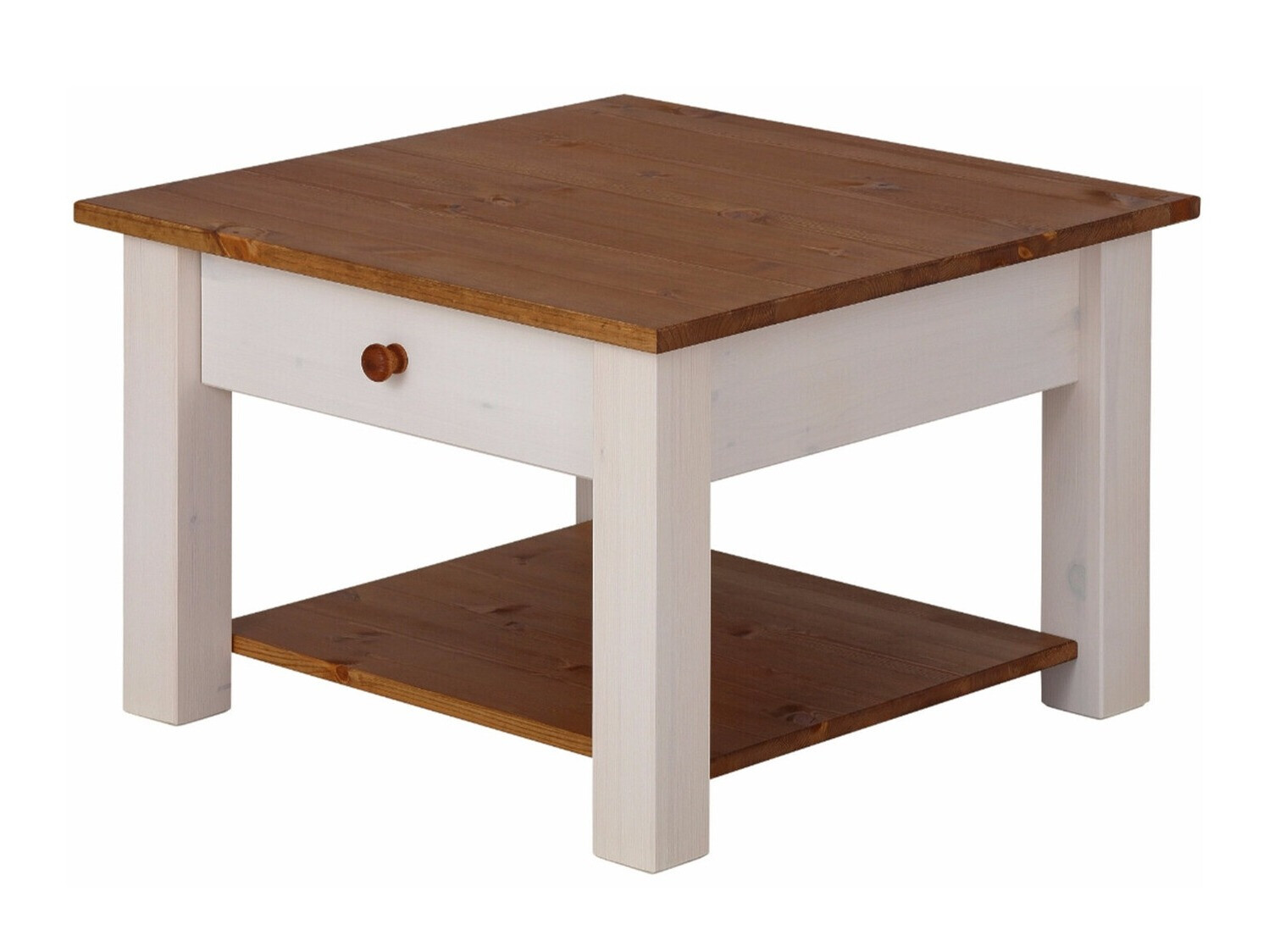 Klubska mizica Denton 753 (Bela + Medeni hrast)