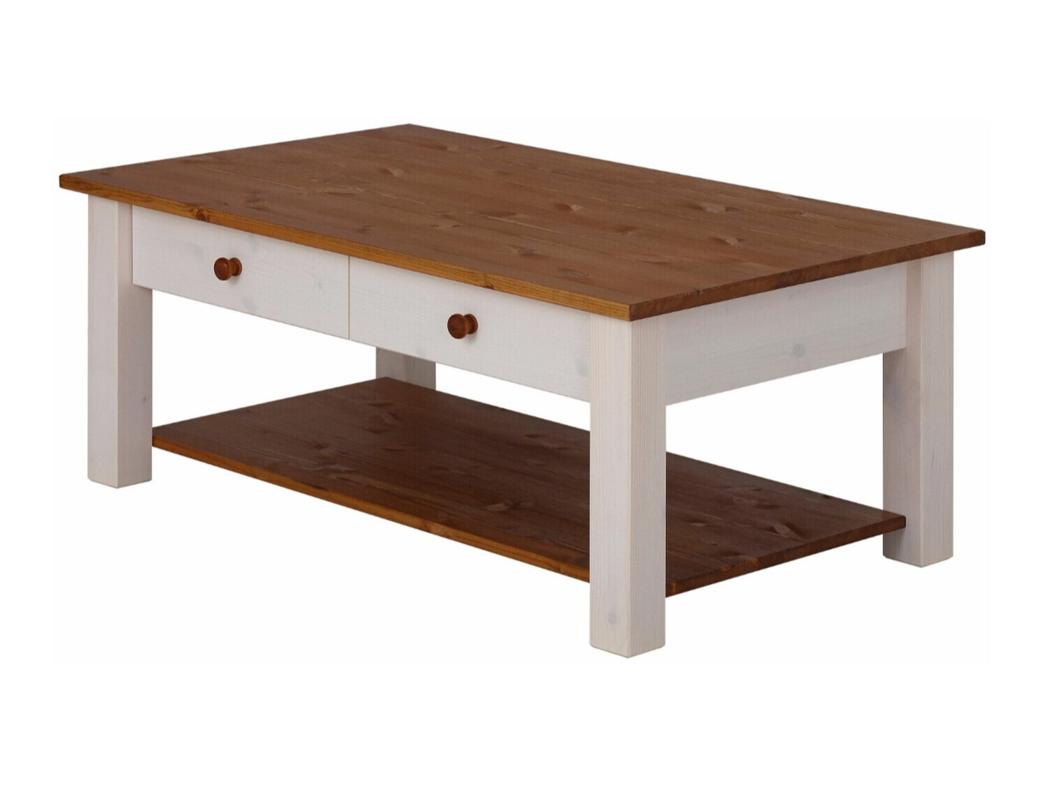 Klubska mizica Denton 754 (Bela + Medeni hrast)