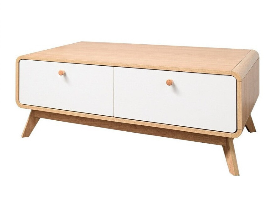 Klubska mizica Elbtena 100 (Hrast + Bela)