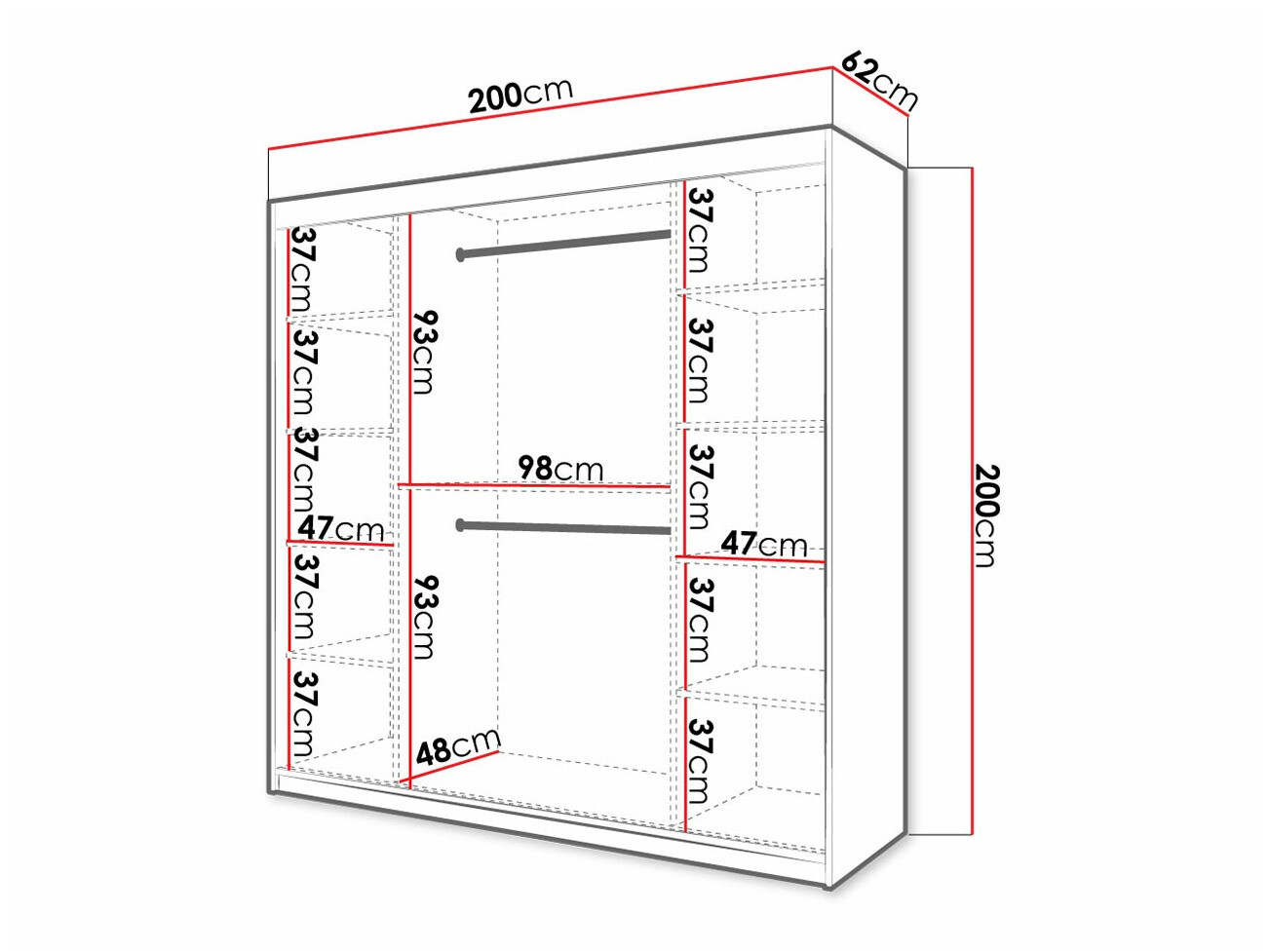Garderobna omara Hartford 403 (Črna)