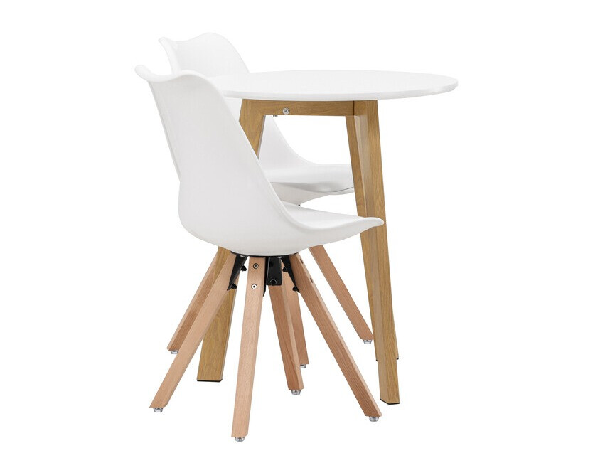 Jedilniški komplet Dallas 3781 (Bela + Svetlo rjava)