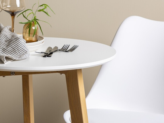 Jedilniški komplet Dallas 3781 (Bela + Svetlo rjava)