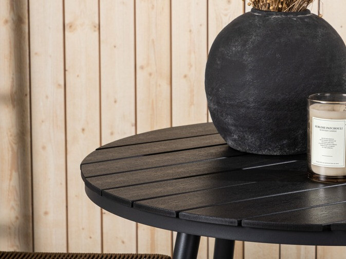 Komplet mize in stolov Dallas 3782 (Svetlo rjava + Črna)