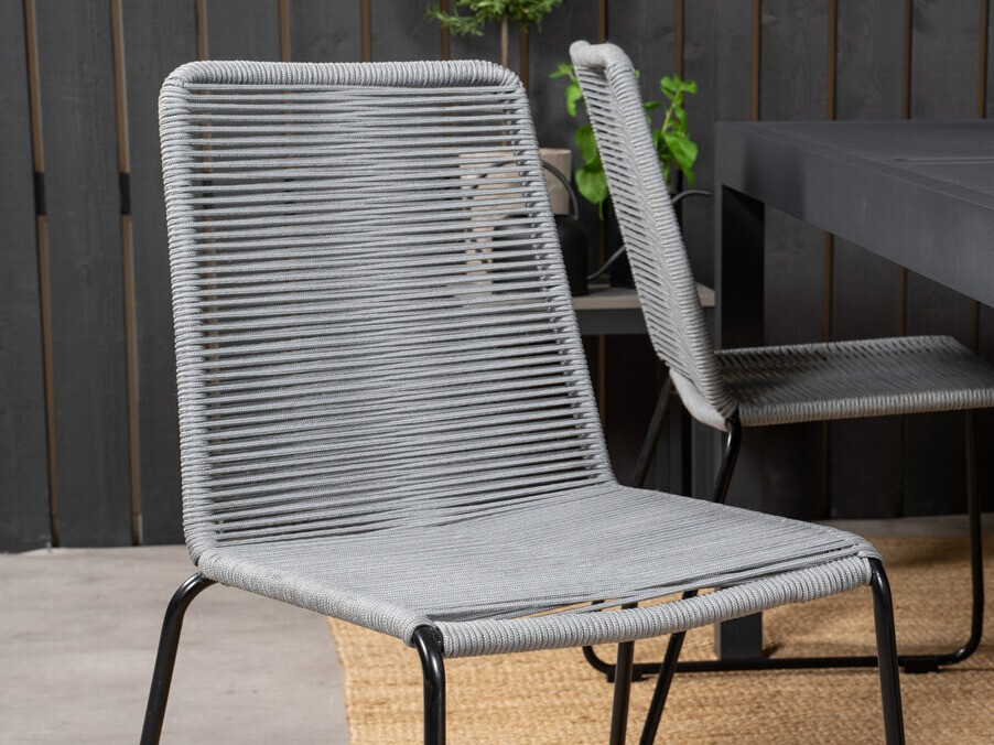 Komplet mize in stolov Dallas 3783 (Siva + Črna)