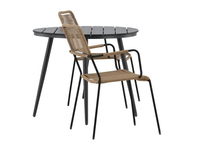 Komplet mize in stolov Dallas 3784 (Svetlo rjava + Črna)