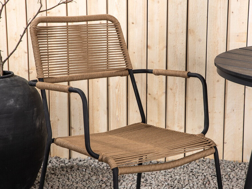 Komplet mize in stolov Dallas 3784 (Svetlo rjava + Črna)