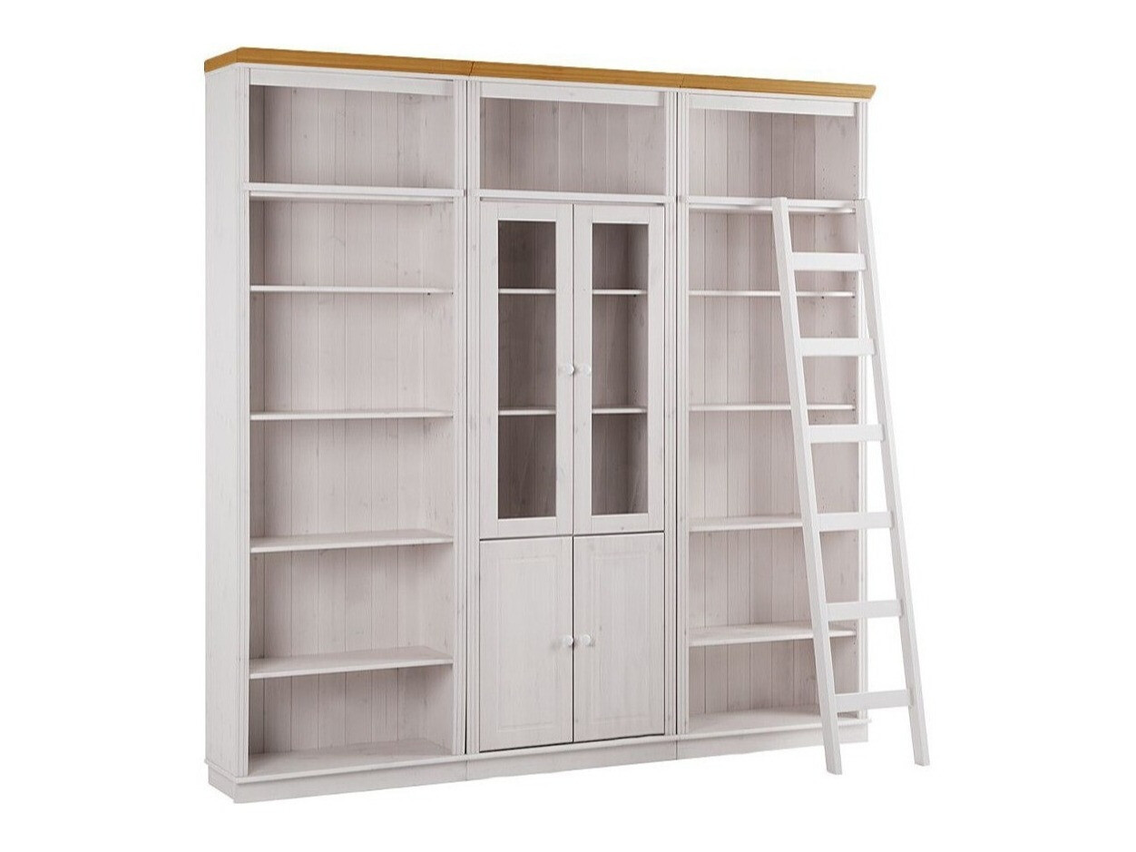 Komplet polic Saltoro 126 (Bela + Medeni hrast)