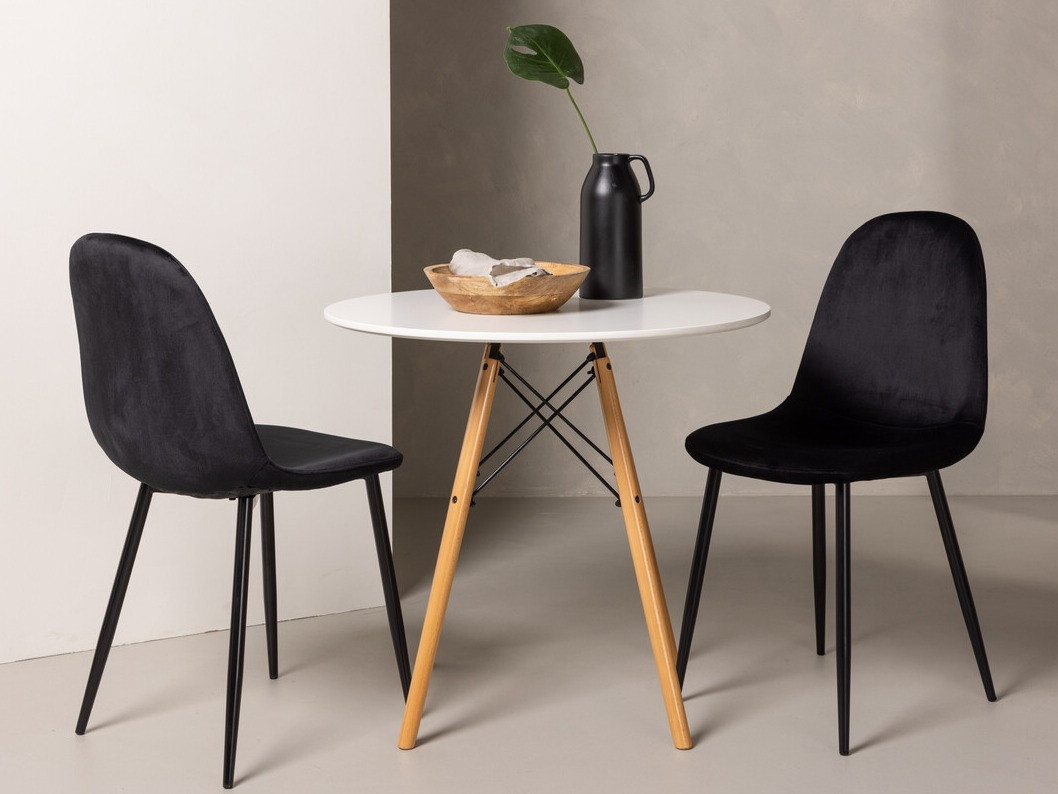 Jedilniški komplet Dallas 3790 (Črna + Aksominė Črna)