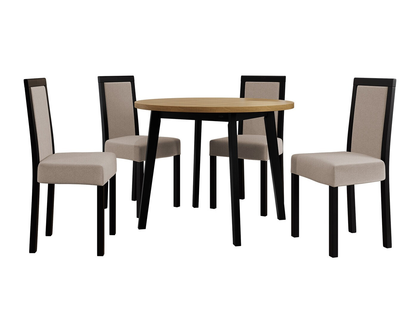 Jedilniški komplet Victorville 256 (Hrast Grandson + Črna)