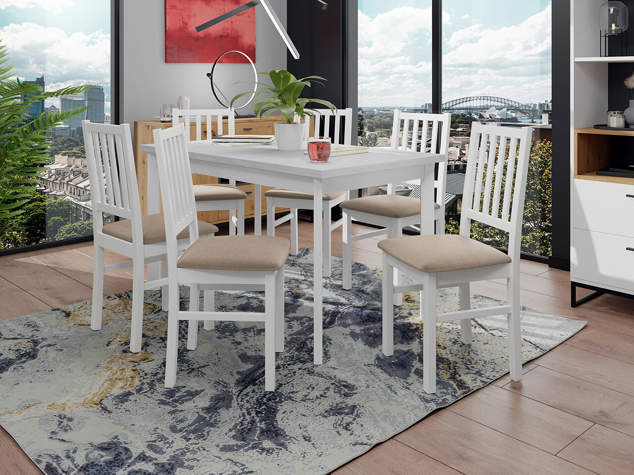 Jedilniški komplet Victorville 264 (Bela)