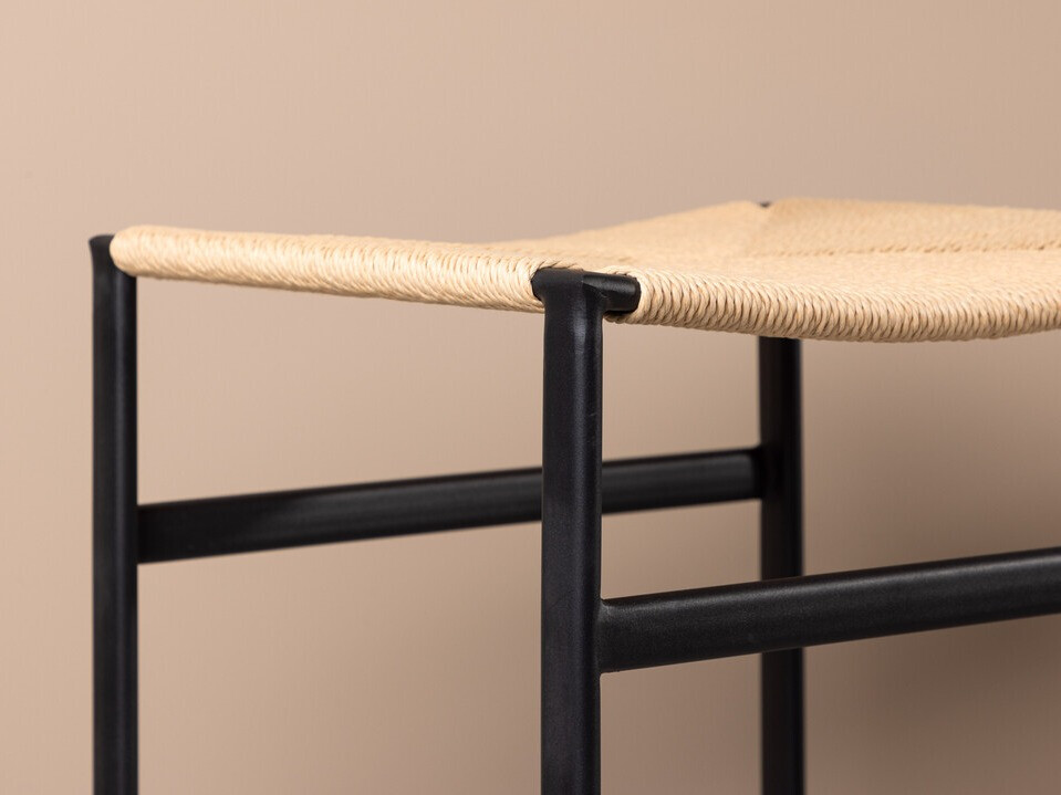 Srednje visok barski stol Dallas 4564 (Črna + Svetlo rjava)