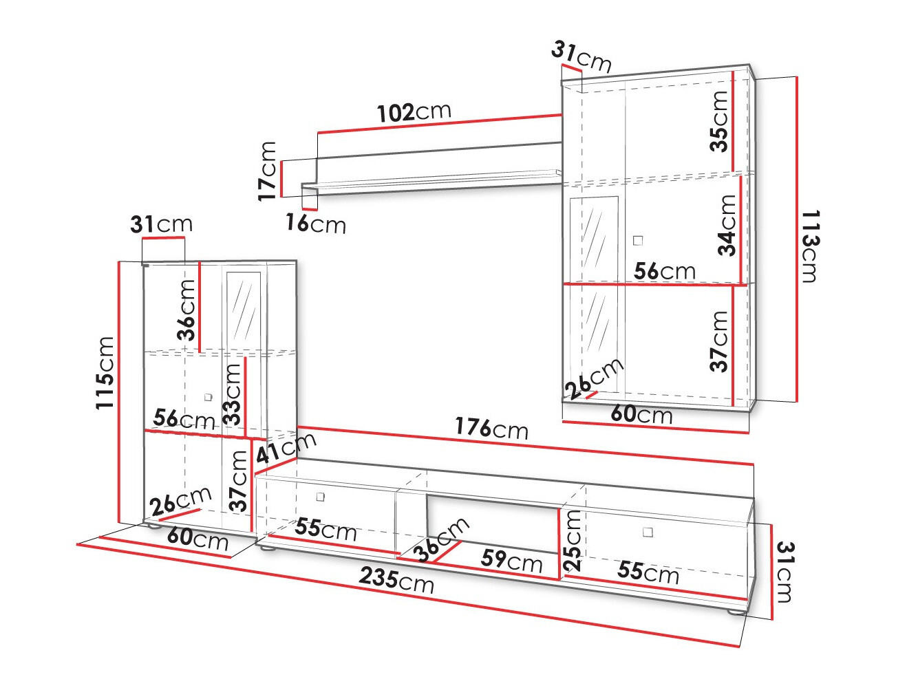 Dnevni prostor Tucson 172 (Bela)