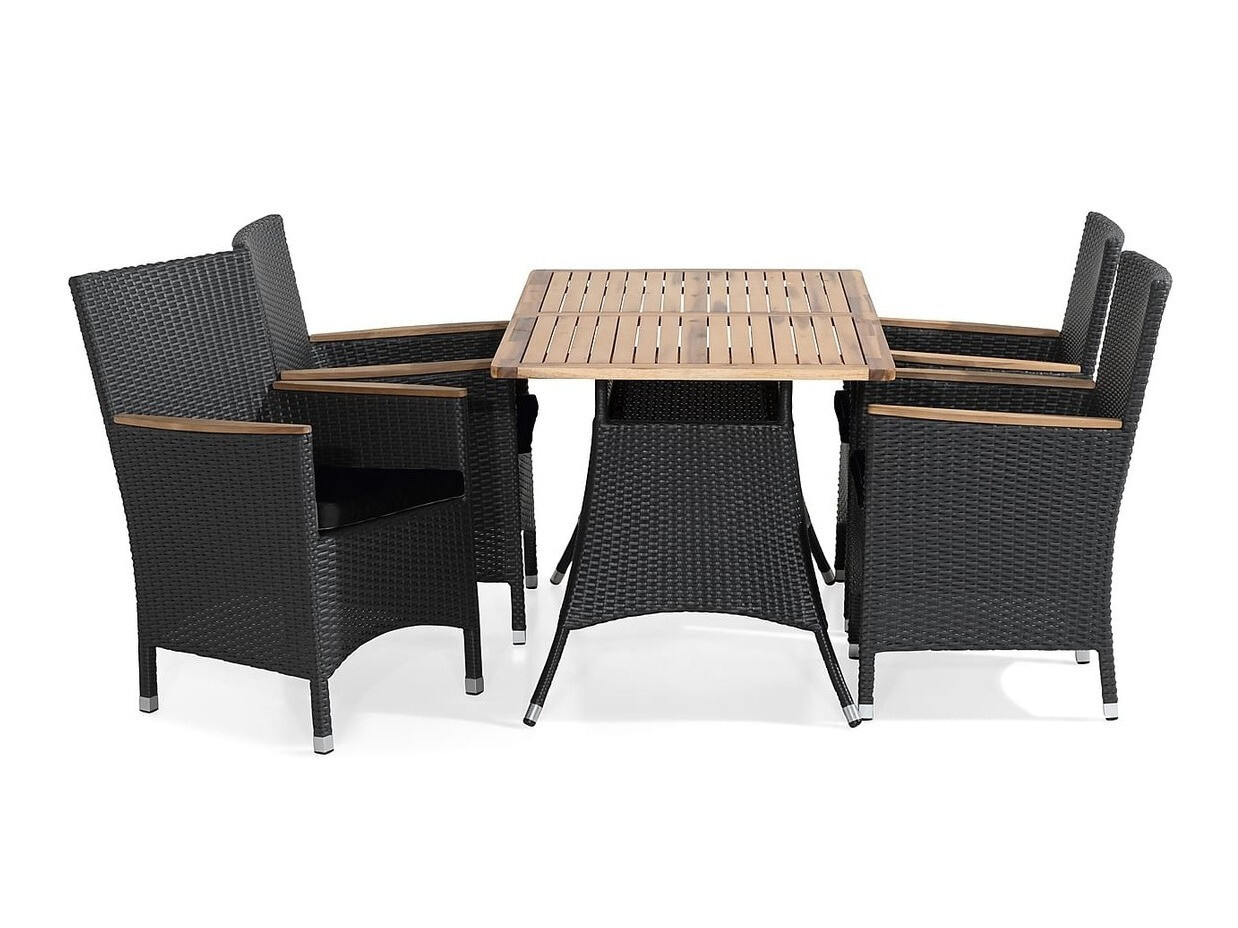 Komplet mize in stolov Comfort Garden 1443 (Črna)