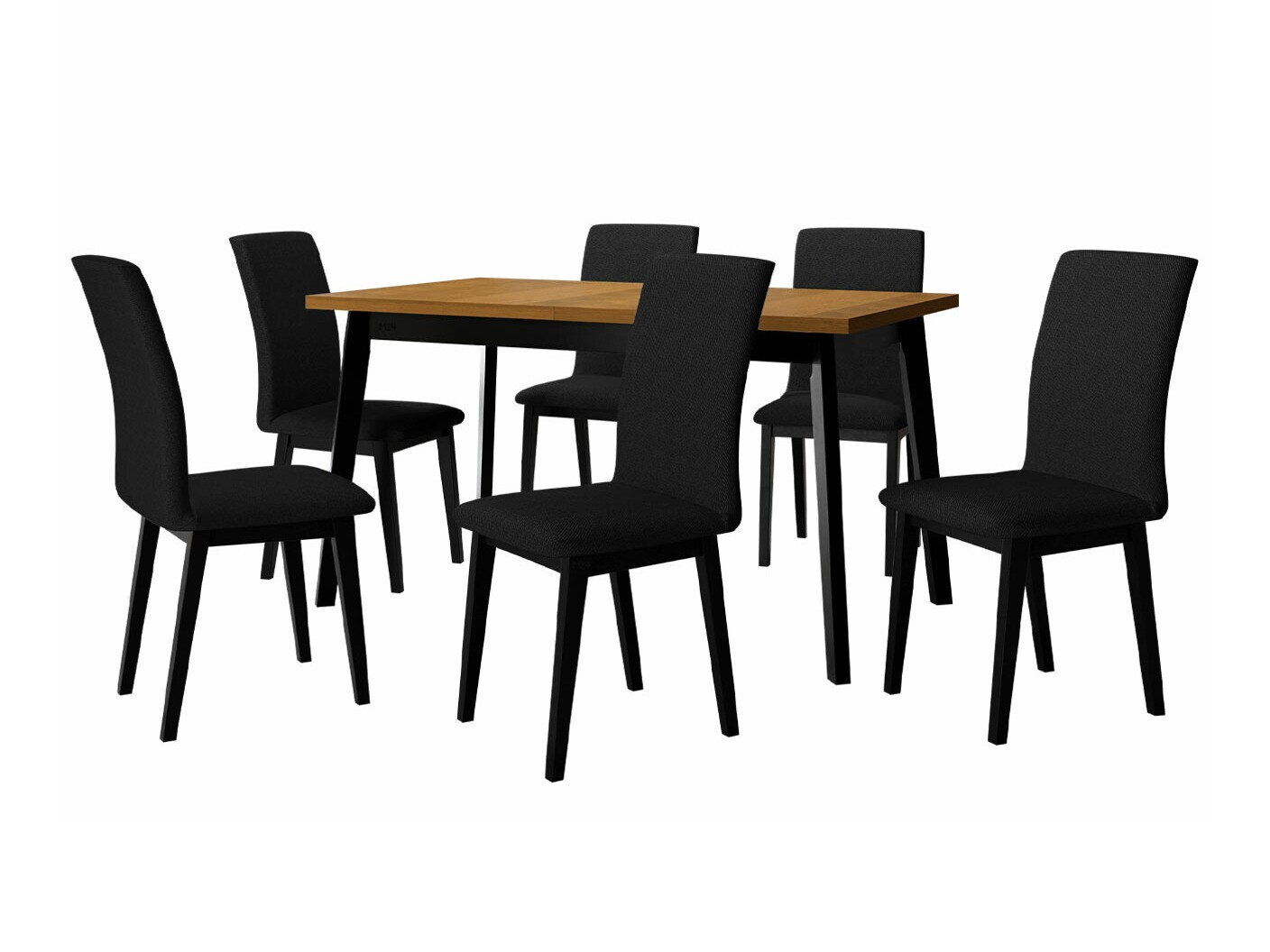 Jedilniški komplet Victorville 288 (Hrast Grandson + Črna)