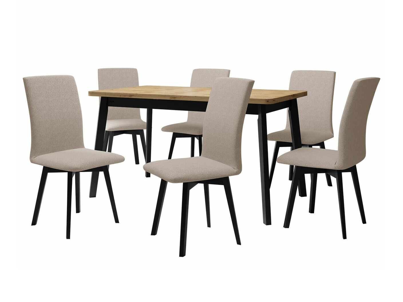 Jedilniški komplet Victorville 292 (Artisan hrast + Črna)