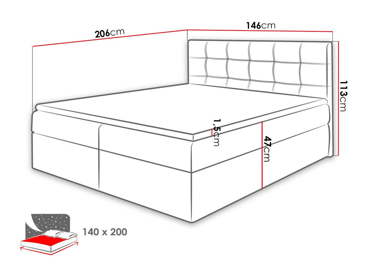 Boxspring postelja Comfivo Gaudens (Kronos 09)