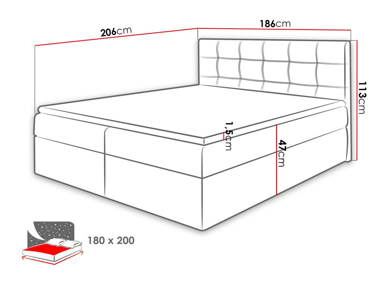 Boxspring postelja Comfivo Gaudens (Muna 10)