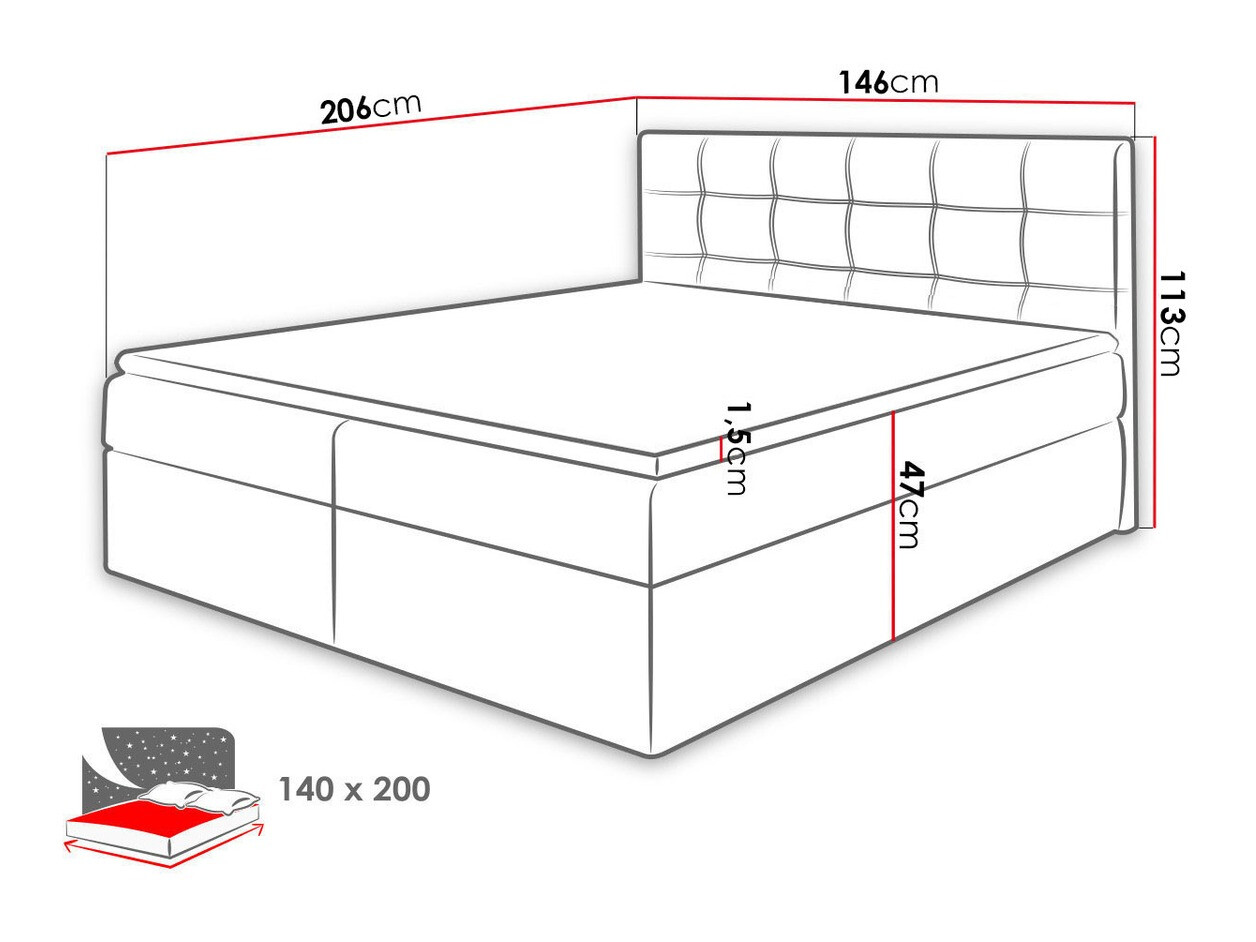 Boxspring postelja Comfivo Gaudens (Paros 02)