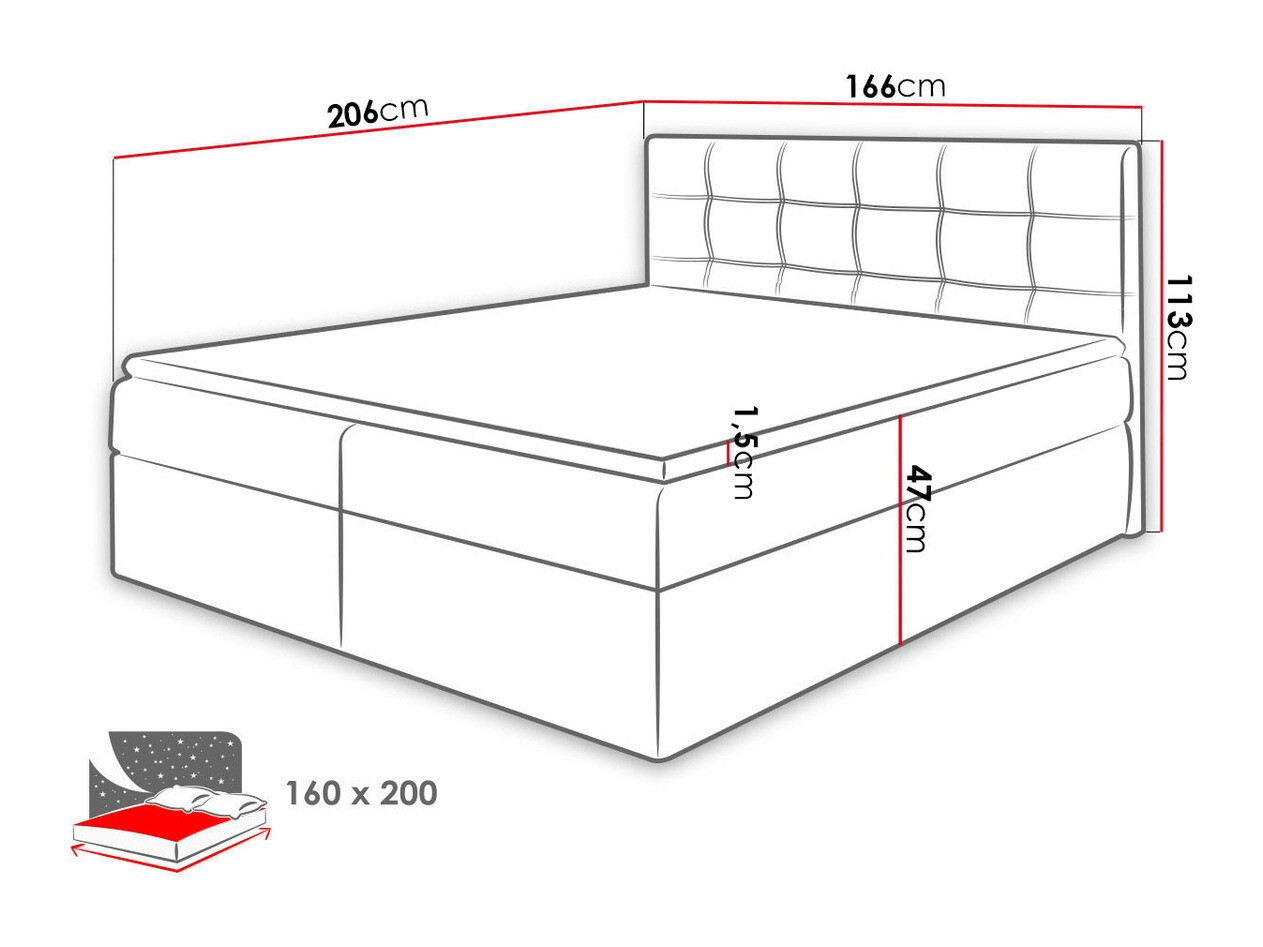 Boxspring postelja Comfivo Gaudens (Soft 017)