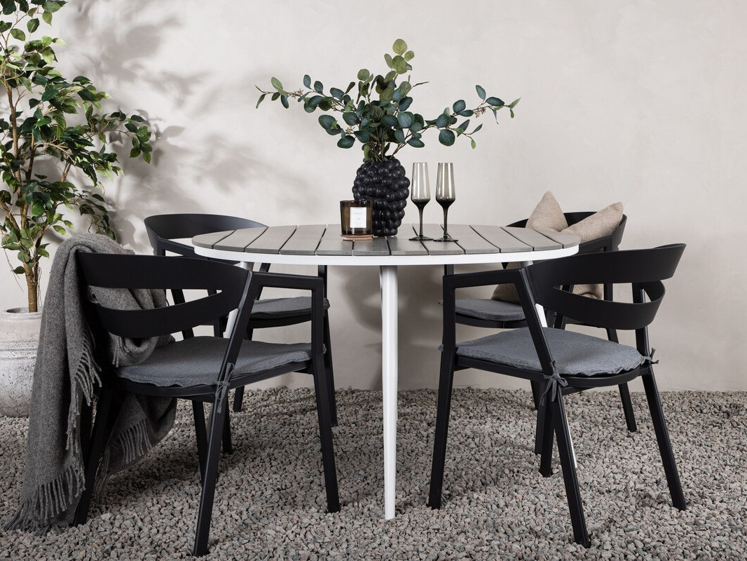 Komplet mize in stolov Dallas 4791 (Bela + Siva)