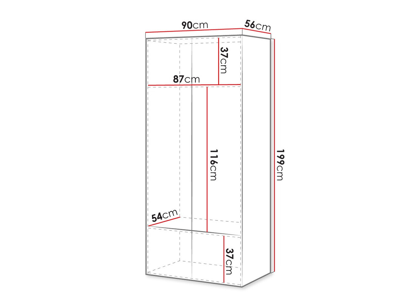Garderobna omara Dicto (Bela)