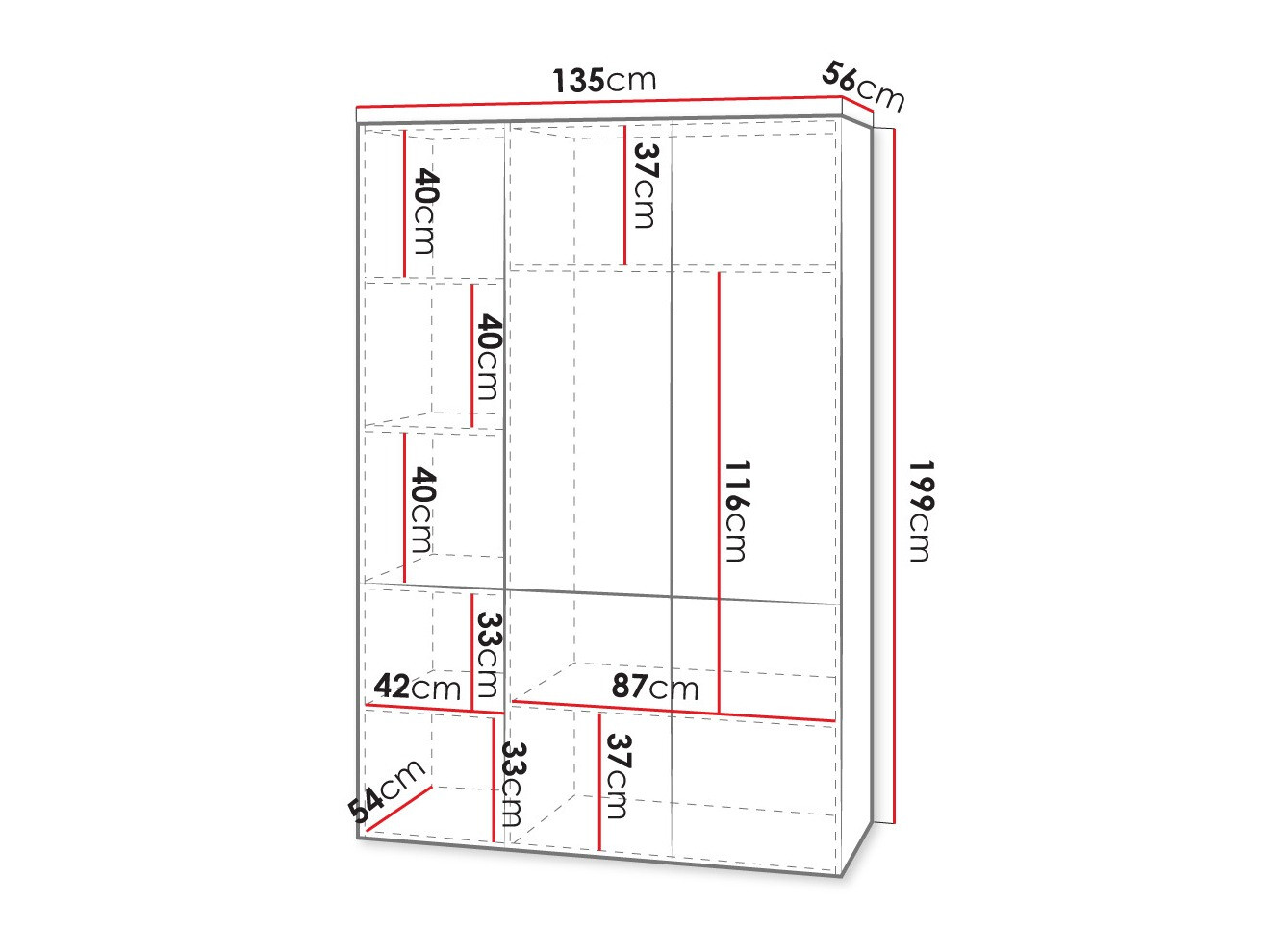 Garderobna omara Dicto I (Bela)