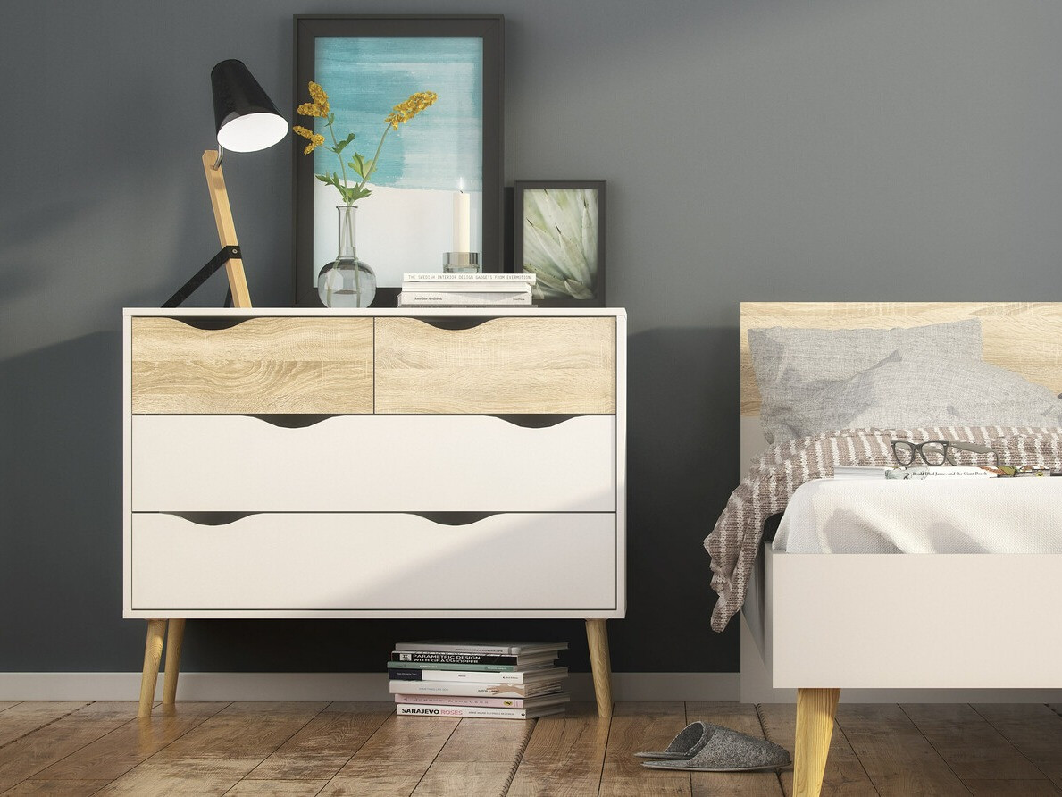 Komoda Tustin P111 (Bela + Hrast)