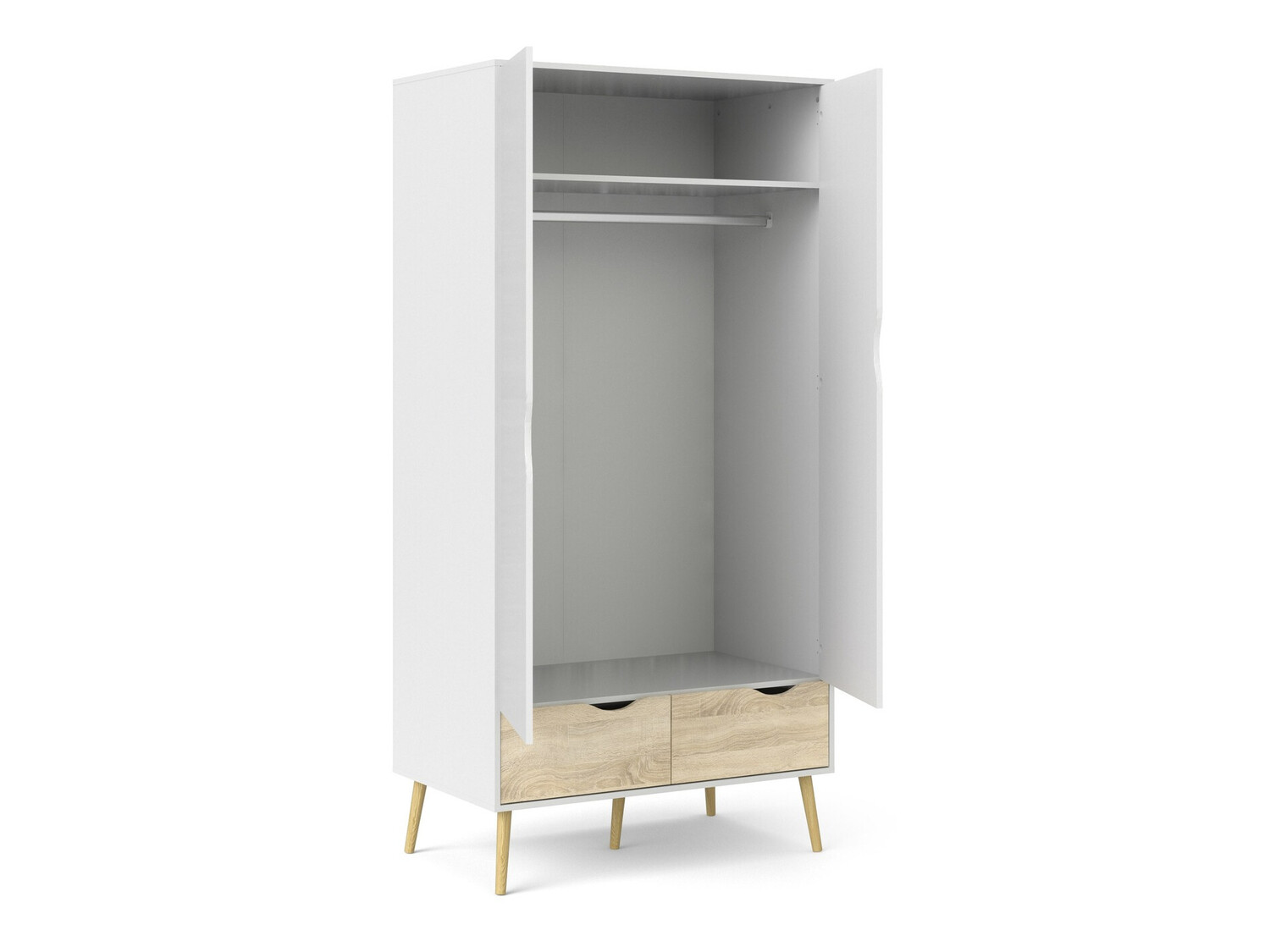 Garderobna omara Tustin P112 (Bela + Hrast)
