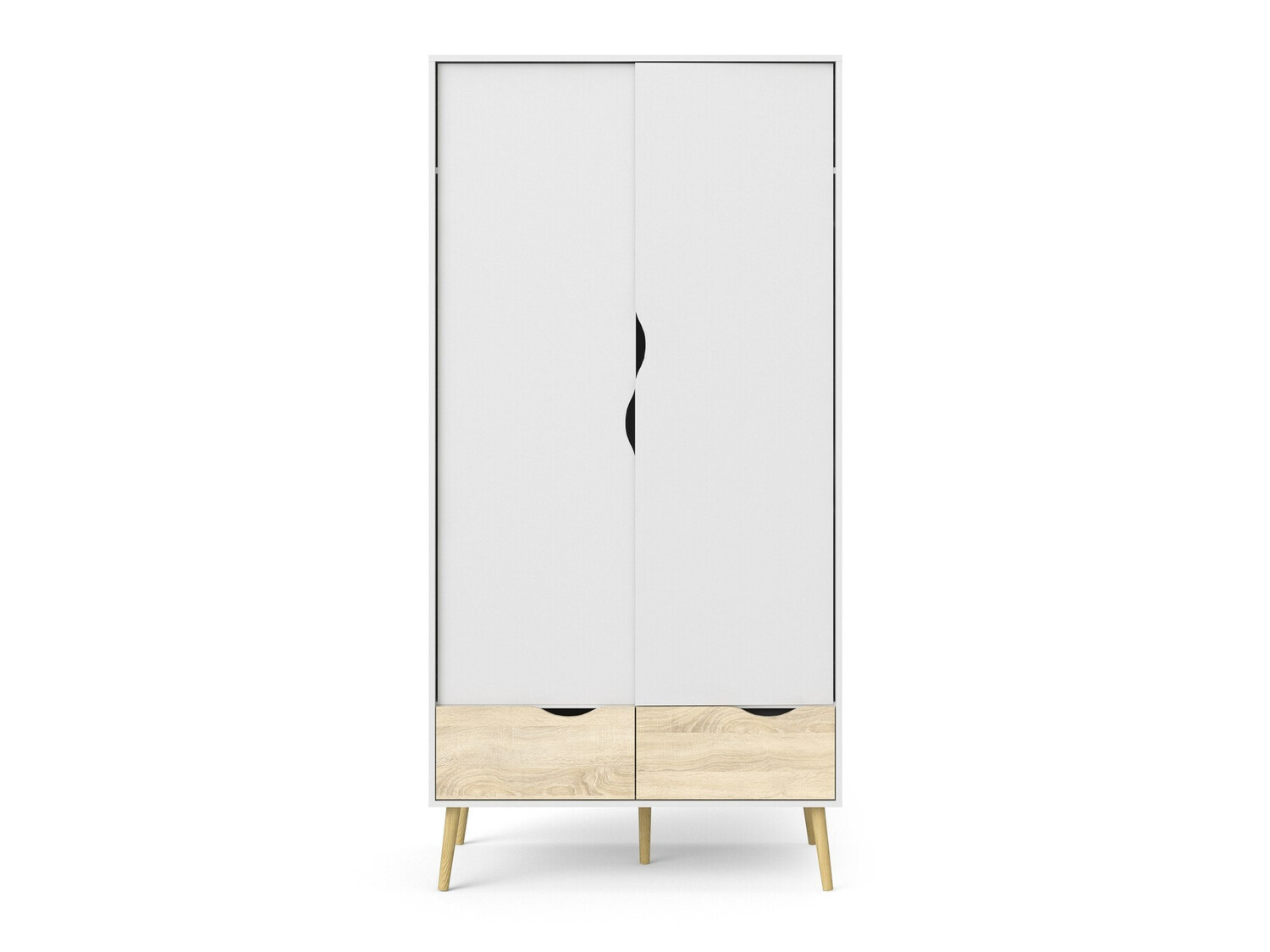 Garderobna omara Tustin P112 (Bela + Hrast)