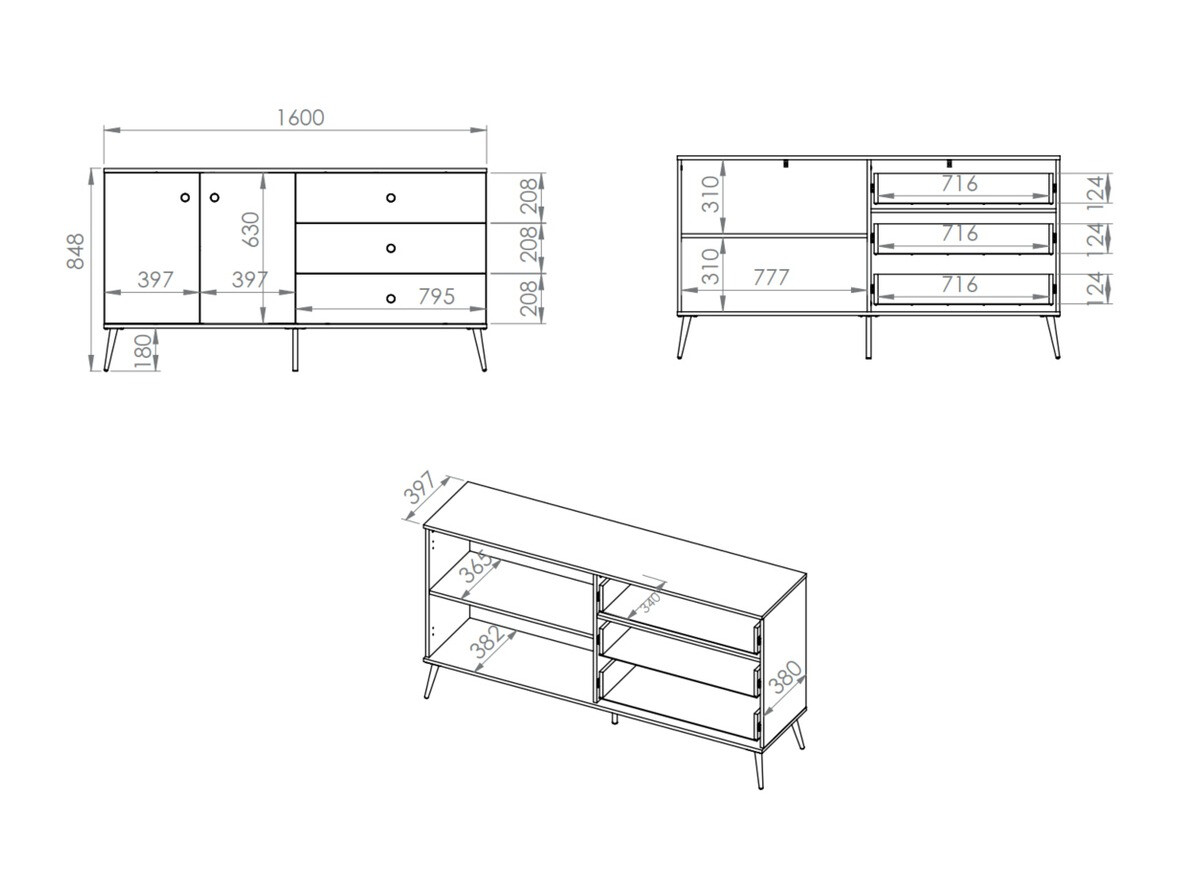 Komoda Flonovu 102 (Temno modra + Zlata)