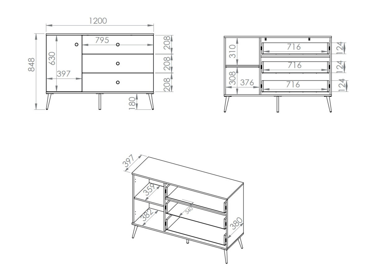 Komoda Flonovu 103 (Temno modra + Zlata)