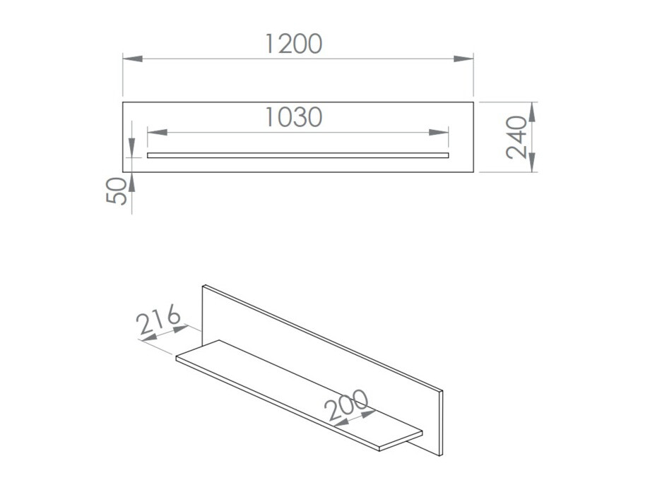 Stenska polica Flonovu 107 (Temno modra)