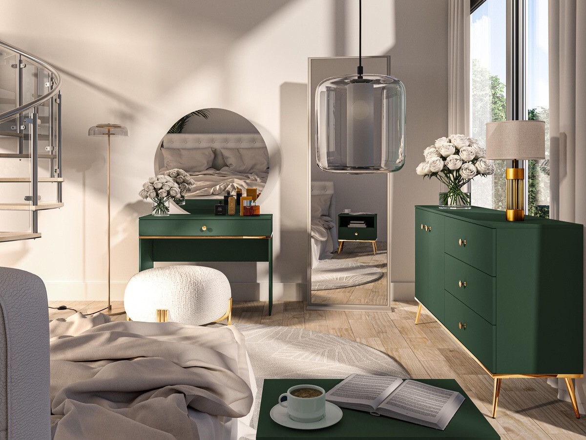 Toaletna mizica Flonovu 108 (Temno zelena + Zlata)