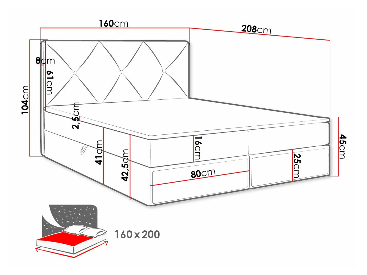 Boxspring postelja Granbury 101 (Manila 14)