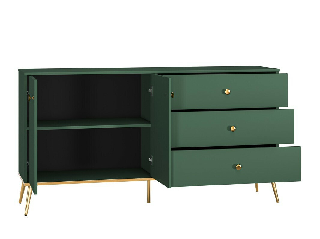 Komplet za dnevno sobo Flonovu 109 (Temno zelena + Zlata)