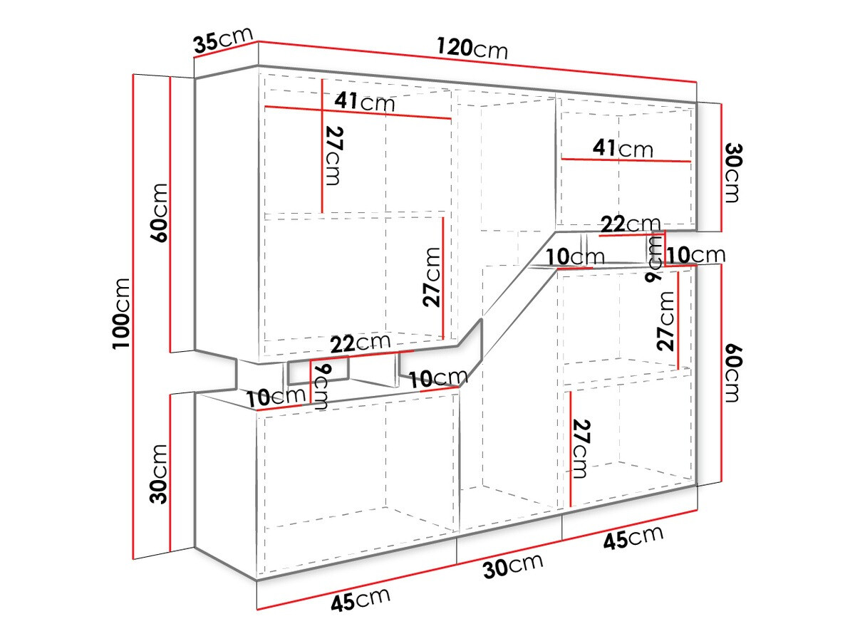 Omarica Comfivo Daldune 101 (Wotan hrast + Antracit)